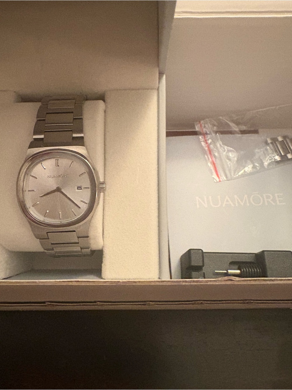 Silver-Tone Women’s Bracelet Watch with Date